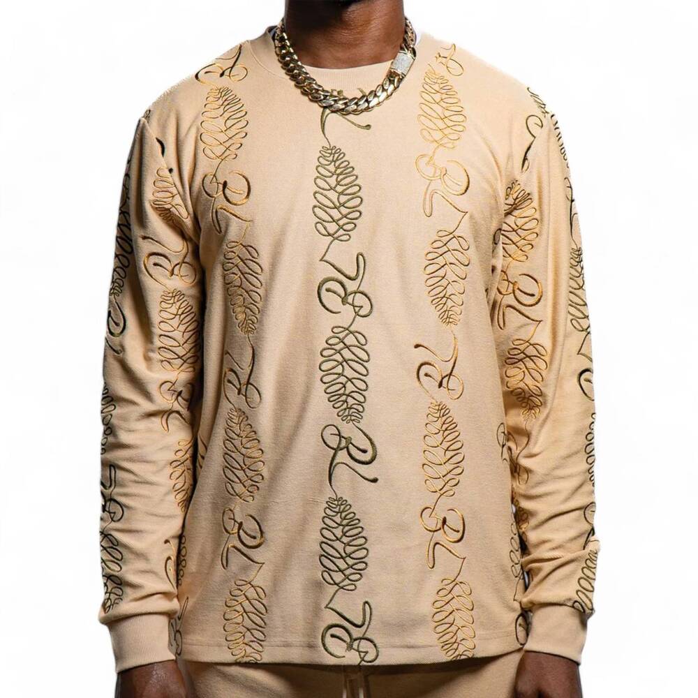 NEW BLAC LEAF stay strong crewneck sweater in putty khaki